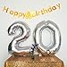 KEYYOOMY 40 inch Big 20 Number Balloons Siver Number 20 Balloon for 20 Birthday Party Decorations(Silver Color, Number 20, 40 In)