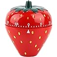 Mechanical Kitchen Timer Kitchen Reminder Alarm Clock Countdown Clock -Red Strawberry Shaped