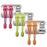 Lock Laces (Elastic No Tie Shoe Laces (Pack of 3) (Pink-Green-Orange)