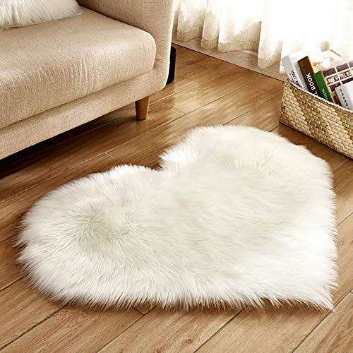 Weardear Modern Home Heart Shape Solid Plush Carpet Area Rugs