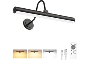 Bridika Picture Light Battery Operated, Picture Light for Wall with Remote, 3 Color Modes and Dimmable Art Lights for Paintings, Gallery, Library, Dartboard, Bedroom, Bathroom with Timer Black 1