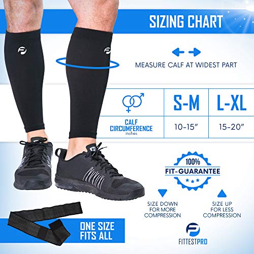 Calf Compression Sleeves and Leg Wraps (4 Piece) Shin Splint Support