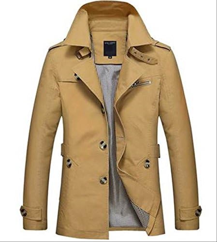 Amazon 無地 ジャケット 上衣 トレンチ ハーフ コート 綿 メンズ 通勤 カジュアル 通学 シンプル 黒 ベージュ カーキ コート ジャケット 通販