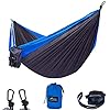 GEEZO Double Camping Hammock, Lightweight Portable Parachute (2 Tree Straps 16 LOOPS/10 FT Included) 500lbs Capacity… 51Sh1Xg7lzL