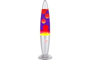 OPULARS Magma Lamp Motion Lamps for Adults Kids and Kids, Silver Base Lamp 13.5-inch with Orange Wax in Purple Liquid,Christmas Thanksgiving Lights for Bedrooms Cool Stuff Birthday Gift