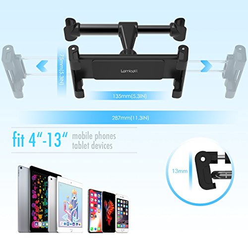 image for Car Tablet Headrest Mount, Lamicall iPad Holder : [UPDATE VERSION] Bac