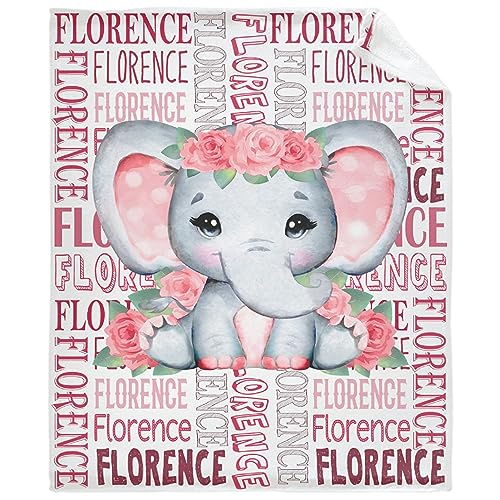 Custom Elephant Baby Throw Blanket, Lightweight Soft Throws Decor, Funny Gifts for Women,Men, Warm Fuzzy Quilt for Bed Couch Sofa 30x40 inches for Small pet