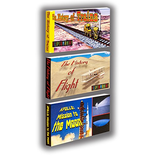 Fliptomania Planes, Trains, and Rockets Flipbook (3 Pack)