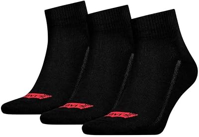 LEVIS Recycled Cotton, Quarts de Chaussettes Mixte, Black, 39/42