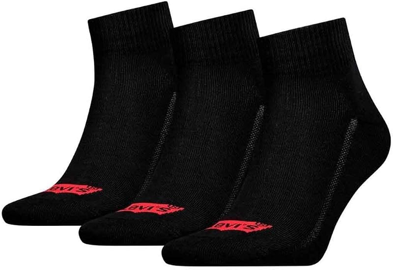 LEVIS Recycled Cotton, Quarts de Chaussettes Mixte, Black, 39/42