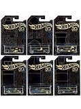 New 1:64 Hot Wheels 50th Anniversary Black & Gold Collection - Bone Shaker, Twin Mill, Rodger Dodger, Dodge Dart, Impala & Ford Ranchero Set of 6pcs Diecast Model Car By HotWheels