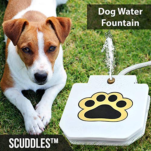 Scuddles Dog Drinking Water Fountain Step On ? Outdoor Auto Pet Water