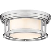 Z-Lite 2 Light Flush Mount 426F12-BN, Nickel,12" Round