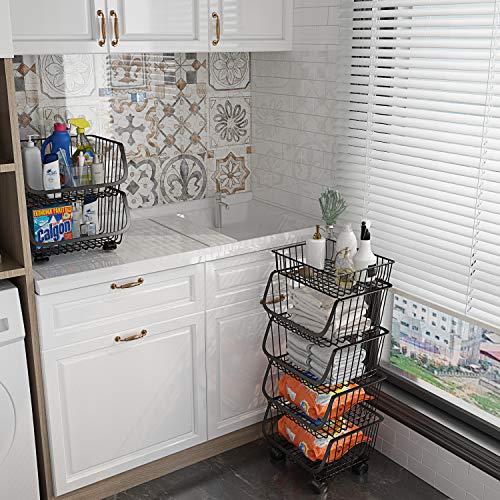 Whitsunday Metal Wire Hanging Organizer Fruit Vegetable Shelves Home