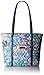 Vera Bradley Women's Cotton Small Trimmed Vera Tote Bag, Santiago Navy, One Size