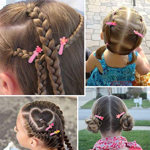 30pc hair clips for girls,materasu Pink Cartoon Animals Fruit Rainbow Cute Design Snap Clip Hair Accessories for Baby Grils Toddler Women