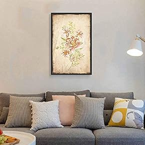 Floating Framed for Living Room Bedroom Vintage Flower for