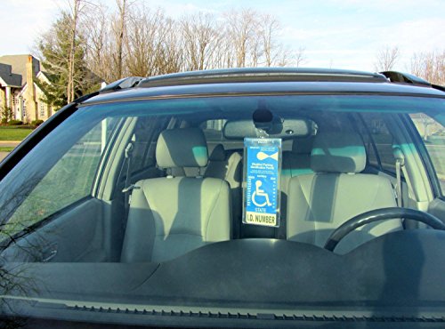 image for Mirortag Silver Plus 2 Hooks by JL Safety- Handicap Tag Holder Magneti