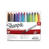Sharpie Permanent Markers, Fine Point, Assorted Colors, 24-Count