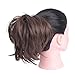 OUBECA Tousled Synthetic Hairpiece Scrunchies Straight Elastic Updo Scrunchy Messy Bun for Women (2/30 Light Brown)