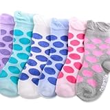 Naartjie Kids Girls Cotton Large Dot Roll Top Short Crew Socks 6 Pack (12-18M)