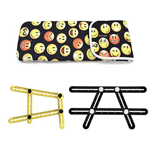 Wanty Water-Resistant Neoprene Curling Iron Holder Flat Iron Curling Wand Travel Cover Case Bag - Flat Iron Travel Pouch - Hair Straighteners Case with Velcro (Emoji)