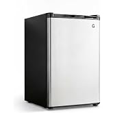 4.5 Cu.Ft Mini Fridge with Freezer, Compact Refrigerator 7 Temp Levels | under 40dB quiet compressor, reversible door, adjustable glass shelves, crisper drawer, energy saving design