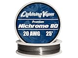 Genuine Lightning Vapes ® 20 AWG Nichrome 80 Wire 25' 50' 100' 250' 500' 1000' (25)