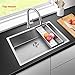 Stainless Steel Kitchen Sink Handmade Drop In Undermount Single Bowl 11G Sink Lip 18 G Basin with Drain Strainer, Grid, Basket, Soap Dispenser (30.2 inch)
