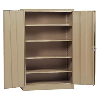 Amazon Com Edsal 4001tn Heavy Duty Jumbo Storage Cabinet Steel 4 Levels Easy To Assemble 48 W X 18 D X 78 H Tan Industrial Scientific