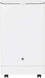 GE Appliances 13,500 BTU Single Hose 3-IN-1 Portable Air Conditioner, APCA14YZMW, white humidty-meters