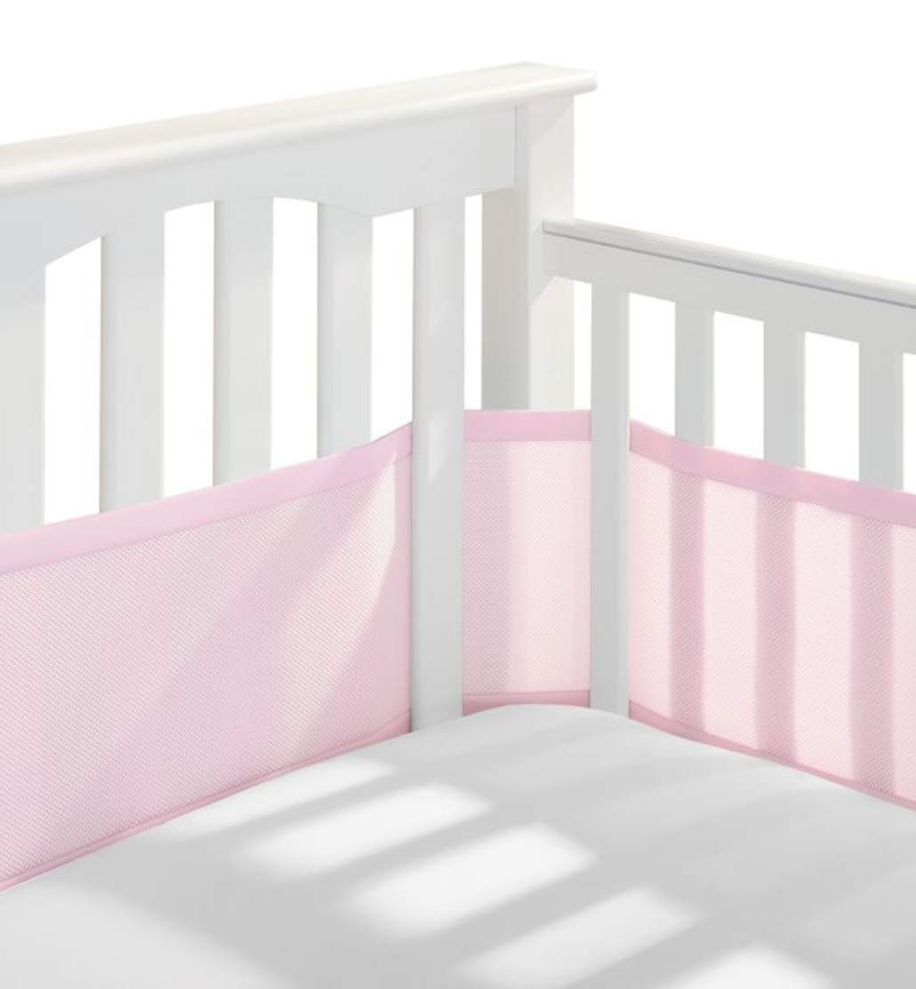 pink mesh crib bumper