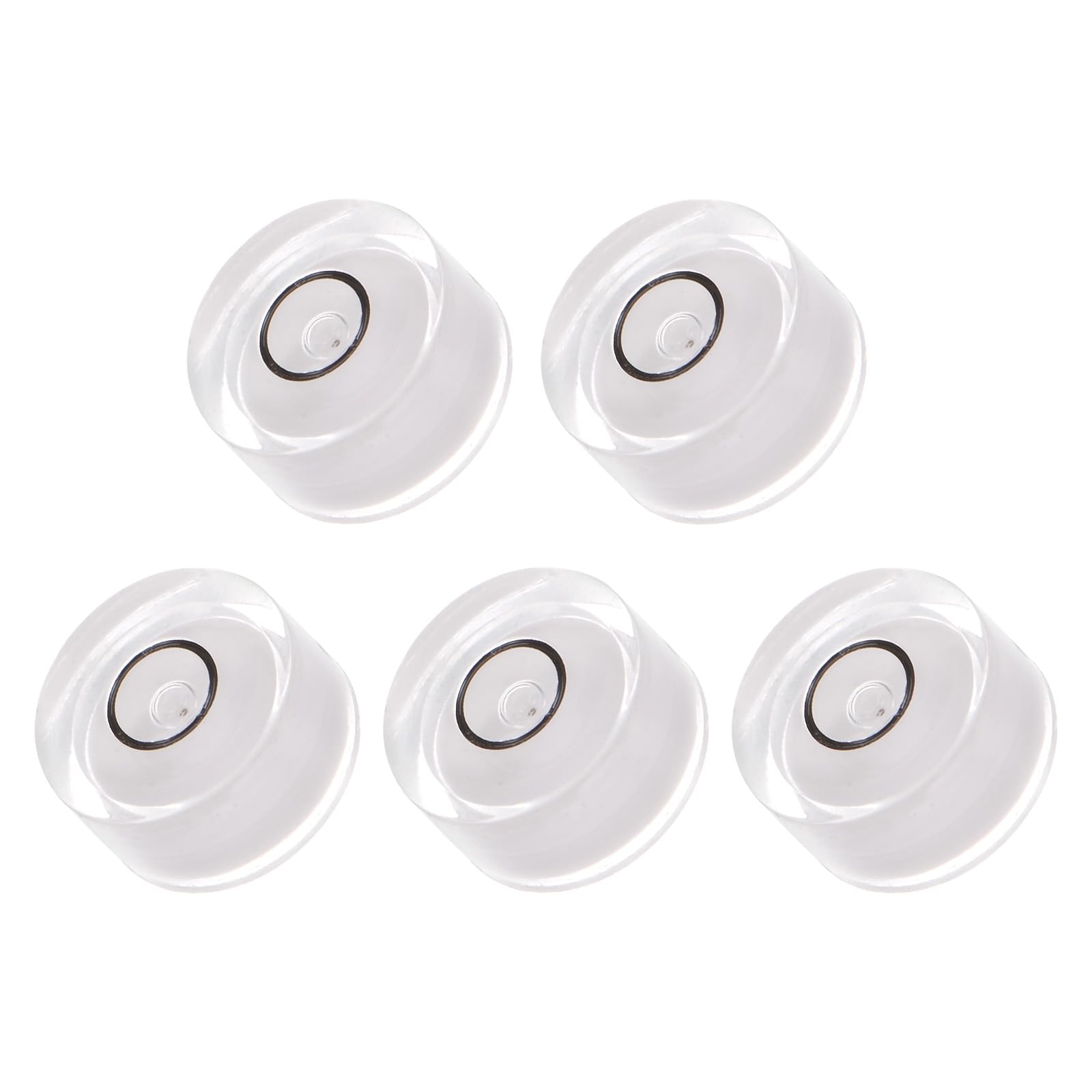 Kozelo 5pcs Small Circular Bubble Spirit Levels - [12mm Diameter 6mm Thickness] Mini Round RV Level Leveling Tools for Travel Trailer Turntable Camera, White