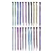 SWACC 22 Pcs Colored Party Highlights Clip on in Hair Extensions Multi-Colors Hair Streak Synthetic Hairpieces (11 Colors 22 Pcs in Set -Sparkling & Shiny Hair Tinsel Strands)