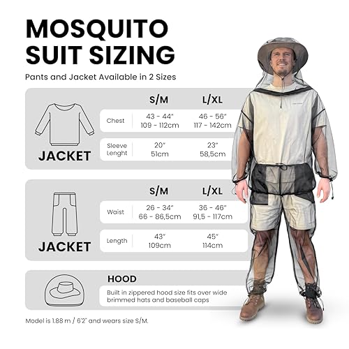 Universal Backpackers Anti-Insect Mosquito Net Suit – Mesh Jacket & Trousers for Men and Women – Durable Outdoor Clothing