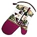 Lobyn Value Packs - Wine Lover’s Kitchen Set: 5 Pieces with Grape & Wine Bottle Motif, includes 2 Artistic Dish Towels, Oven Mitt, and 2 Quilted Potholders