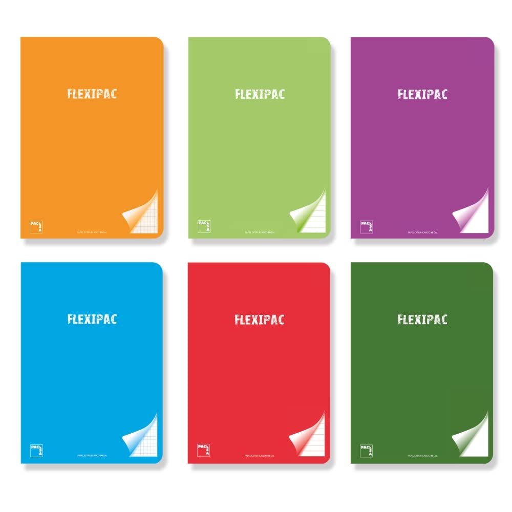 manipulados Pack 6 Notebook Flexipac A4 90 g 48 sheets Millimeter
