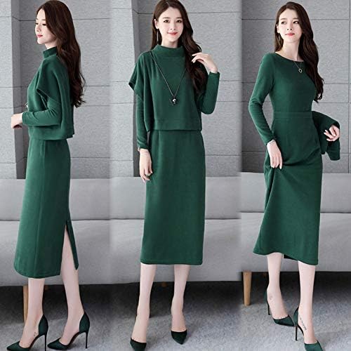 ツーピーススーツ スカートスーツ レディース ドレス トップス シンプル 衣装 ファッション 女性 ソリッドカラー 美品 秋