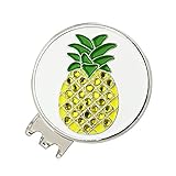 PINMEI Magnetic Golf Hat Clip with Bling Fruit Golf Ball Marker (Pineapple)