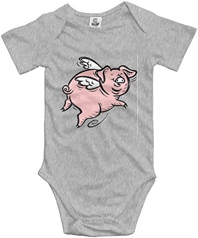 PaBa Flying Pig Animal Short Sleeve Baby Girl Clothes One-Piece Bodysuit Jumpsuit Unisex