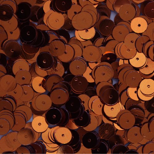 6mm Flat Round SEQUIN PAILLETTES ~ BRONZE Metallic Premium ~ Loose sequins for embroidery, bridal, applique, arts, crafts, and embellishment. Made in USA.
