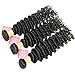 JQM 8A Brazilian Deep Wave Bundles Unprocessed Virgin Curly Hair Weave Remy Wavy Human Hair Extensions 3 Bundles Deals #1B Natural Black Color