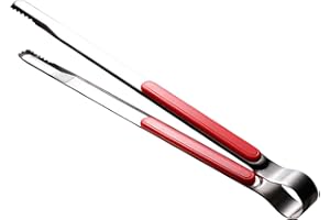 Stainless Steel Grill Tongs, 10inch Kitchen Cooking Tong Long Barbecue Tong Heat Easy to Clean Teeth Mouth Steak Clip for Cha