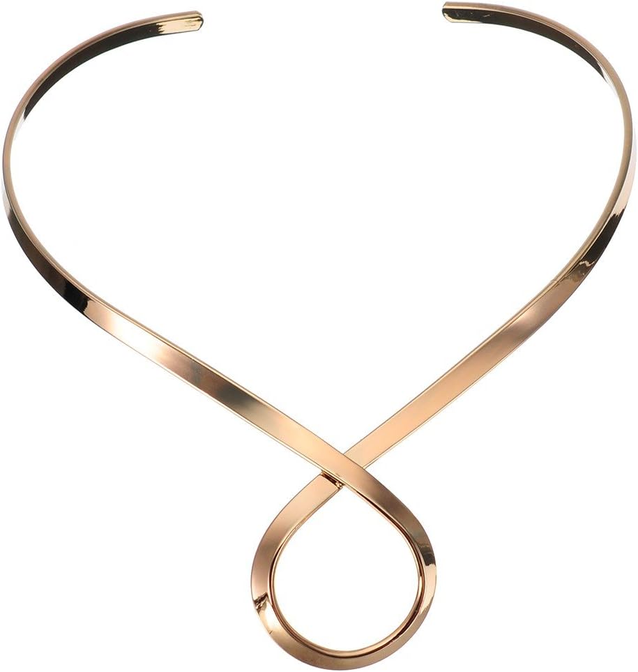 Jerollin Women Chain Choker Collar Gold Torque Statement Necklace Vintage Fashion Elegant Costume Jewellery