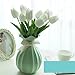 Montout 12PCS/Set PU Stunning Holland Tulip Flower Real Touch Artificial Silk Flowers Arrangement Bouquet Home Room Office Wedding Party Decor (White)