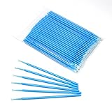 NSI 100 2mm Medium Touch Up Micro Brush Applicator for Detail Painting or Cleaning - Auto, Marine, Crafts, Cosmetics - Blue