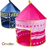 Creatov Kids Tent Toy Princess Playhouse - Toddler Play House Pink Castle for Kid Children Girls Boys Baby Indoor & Outdoor Toys Foldable Playhouses Tents with Carry Case Great Birthday Gift Idea