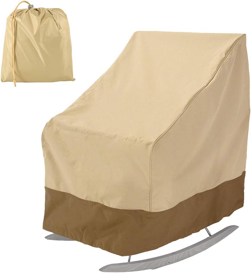 willkey Patio Rocking Chair Cover Waterproof Garden 420D Breathable Oxford Fabric Durable Anti-UV Outdoor Furniture Protector 99 * 83 * 70cm