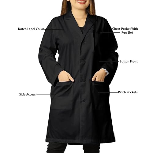 HEEDFIT Premium Quality Unisex Lab Coat, Ultra-Comfortable Poly