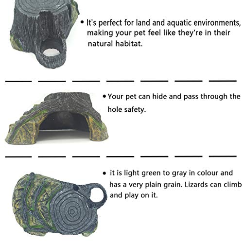 Tfwadmx Reptile Log Hideaway, Aquarium Decorations Reptile Hideout